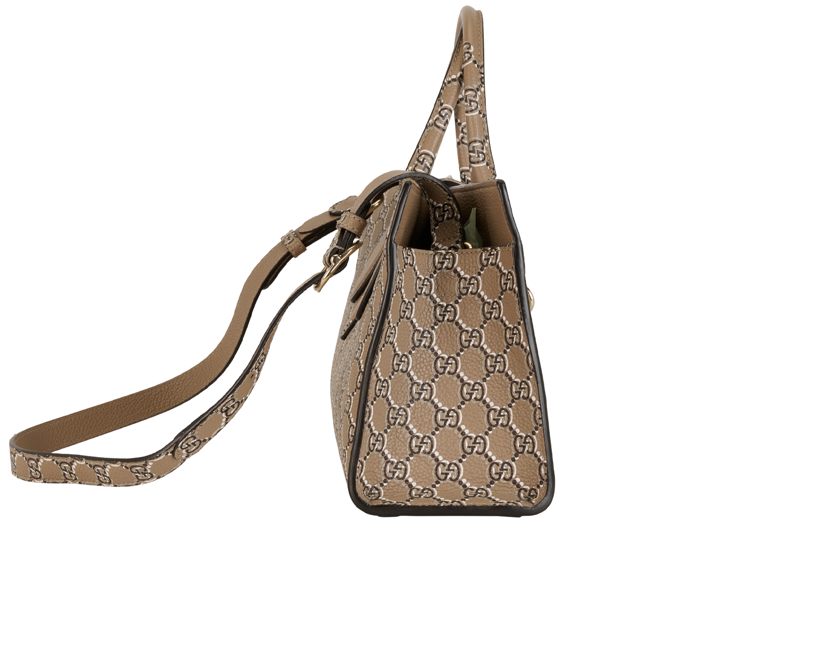 Jackie Tote, &pound;895, Handbags, Brown, Canvas, Side view